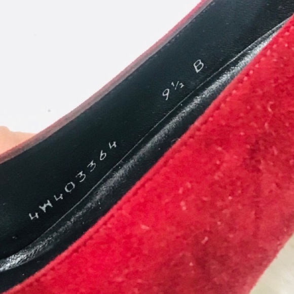 Stuart Weitzman Red Suede/Snake Skin Pump Sz 9.5B - Picture 5 of 5